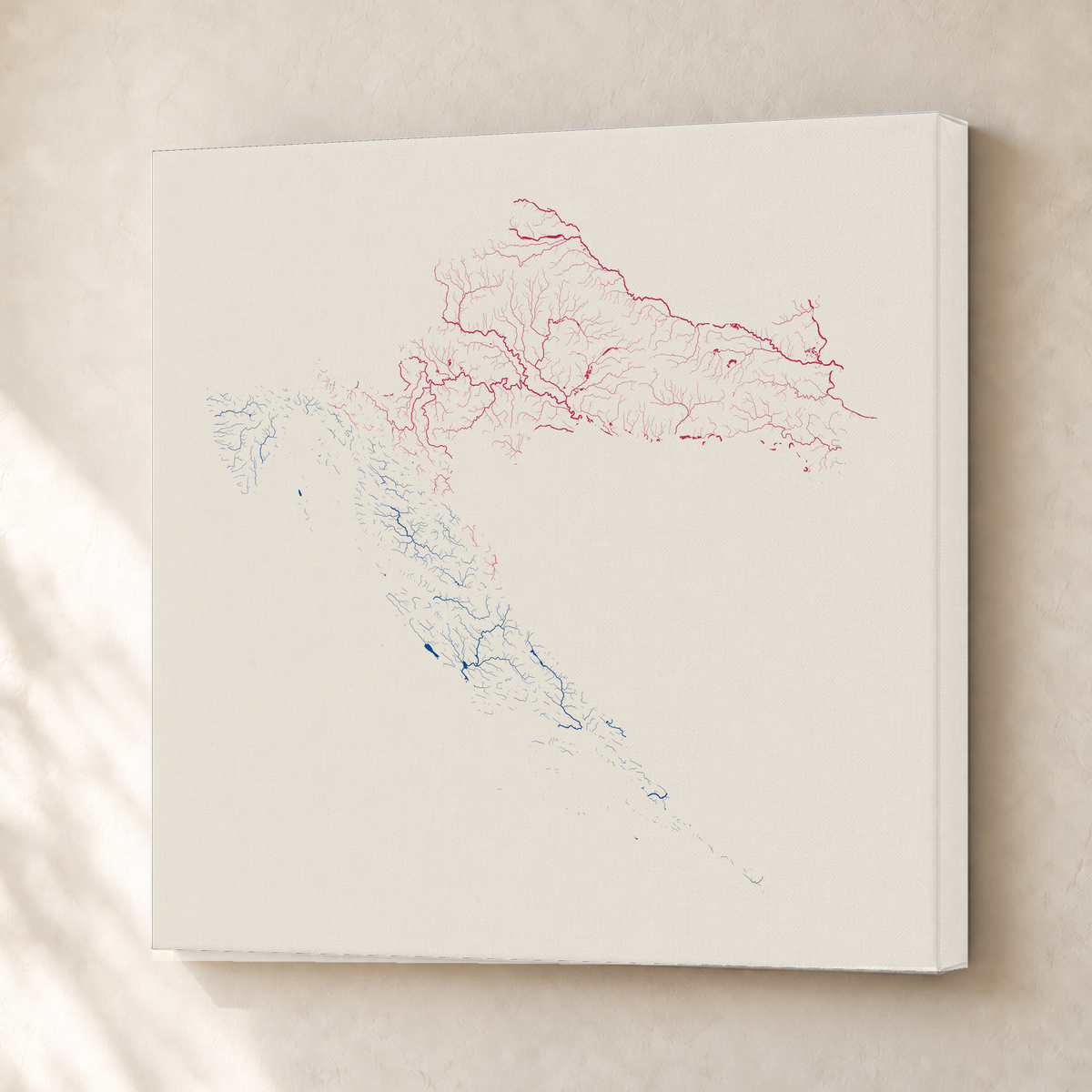 Beautiful Rivers — Croácia — Risografia, Canvas · 50 × 50 cm, Sem margem