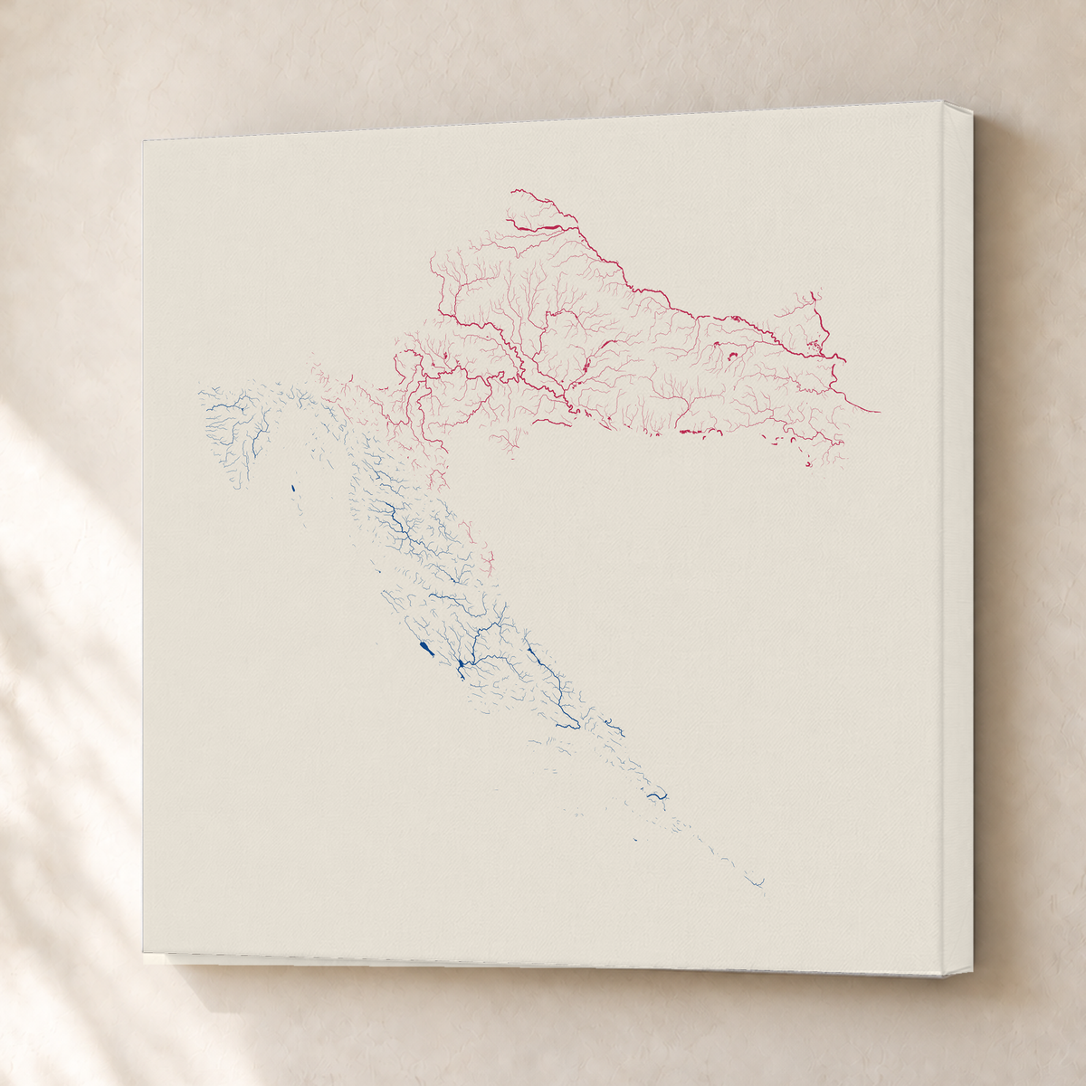 Beautiful Rivers — Croácia — Risografia, Canvas · 76 × 76 cm, Sem margem