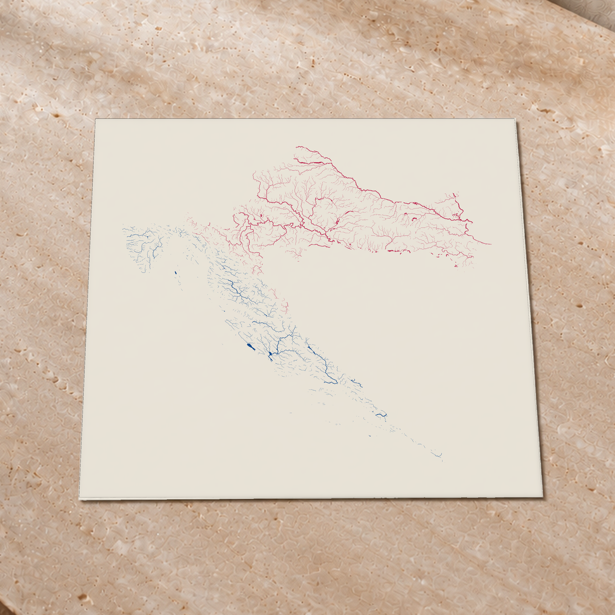 Beautiful Rivers — Croácia — Risografia, Impressão fine art · 76 × 76 cm, Sem margem