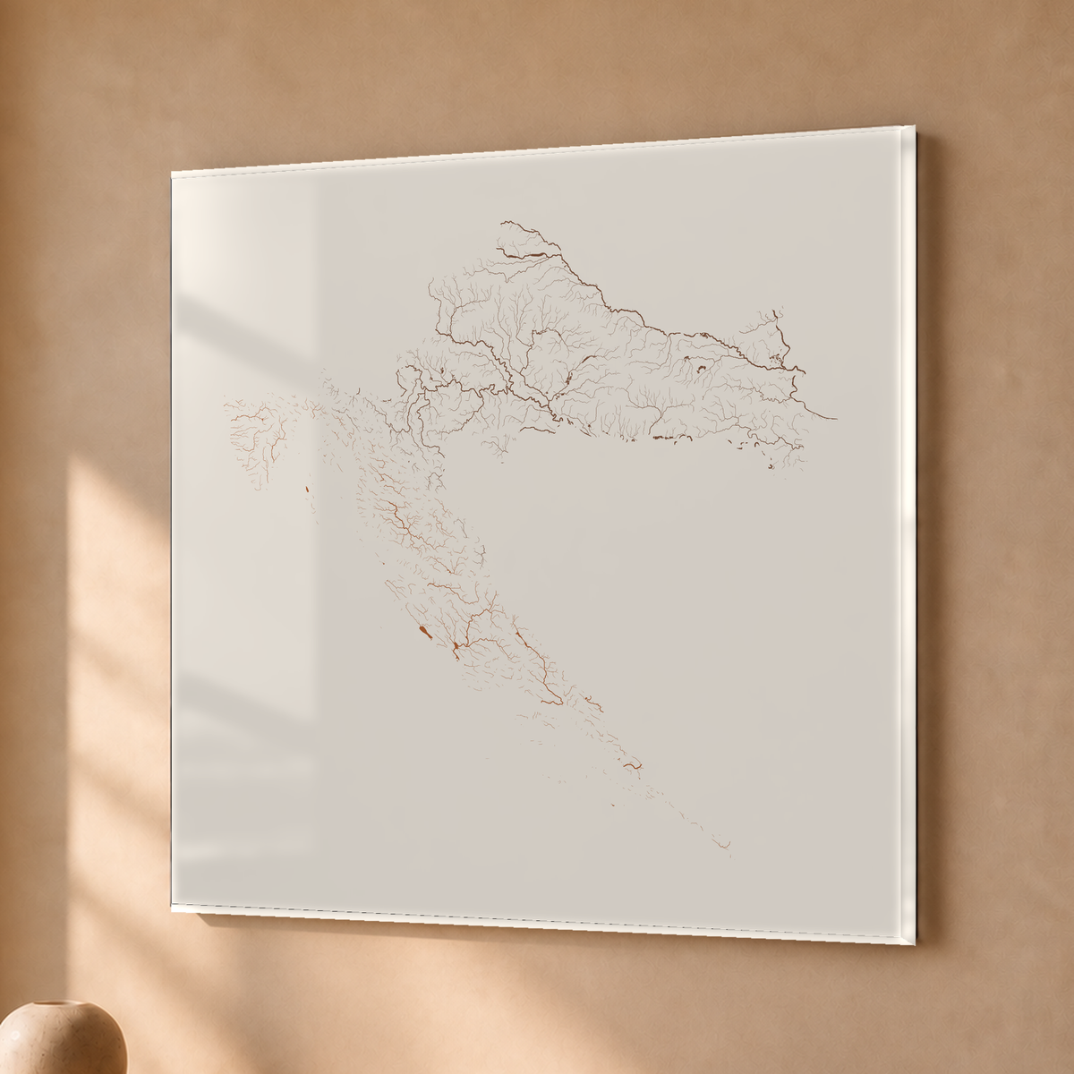 Beautiful Rivers — Croácia — Terracota e areia, Acrílico · 76 × 76 cm, Sem margem