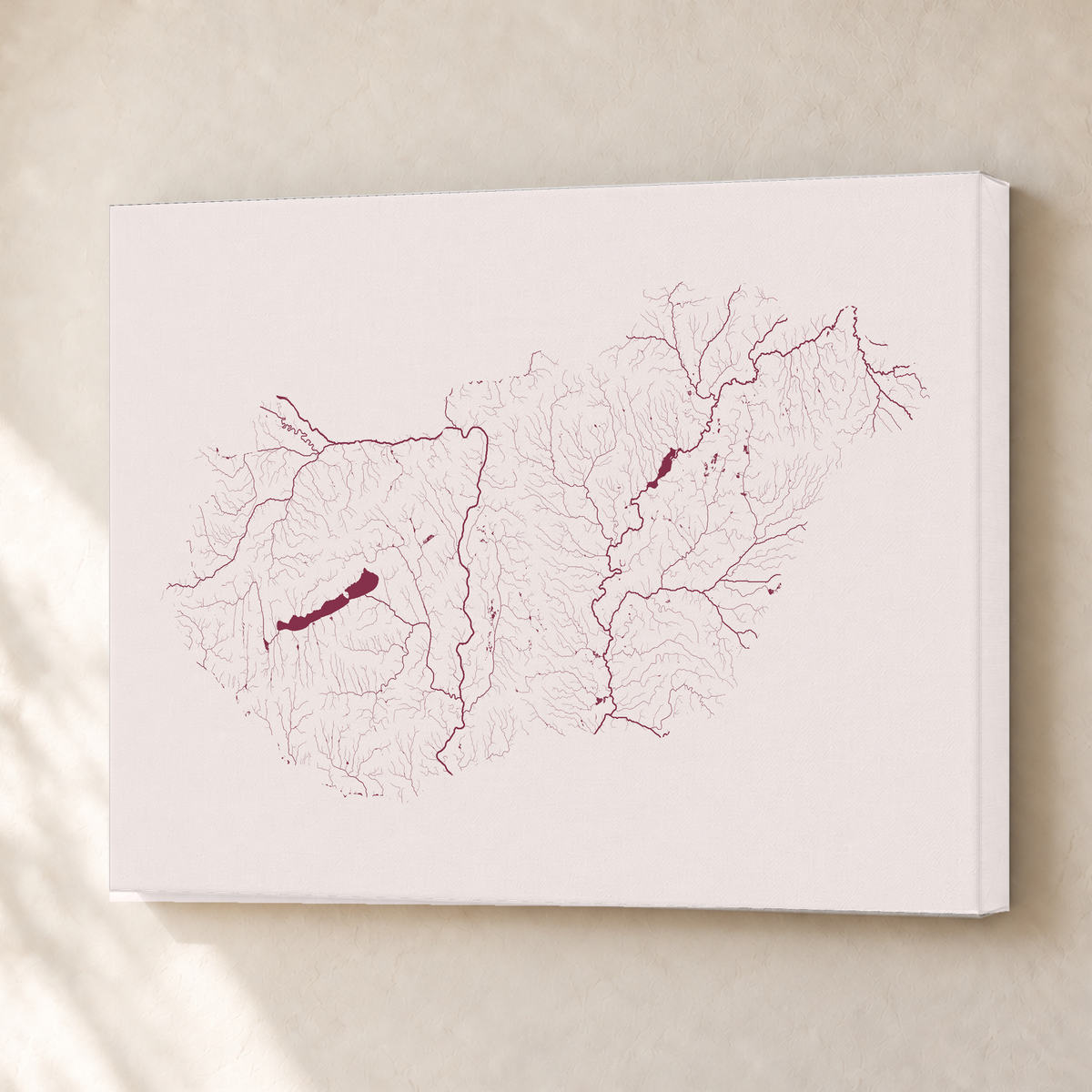 Beautiful Rivers — Hungria — Ameixa e rosé, Canvas · 30 × 40 cm, Sem margem