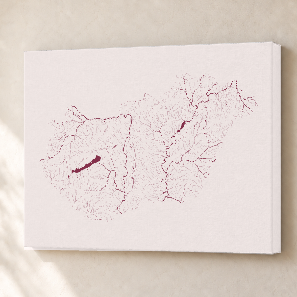 Beautiful Rivers — Hungria — Ameixa e rosé, Canvas · 60 × 80 cm, Sem margem