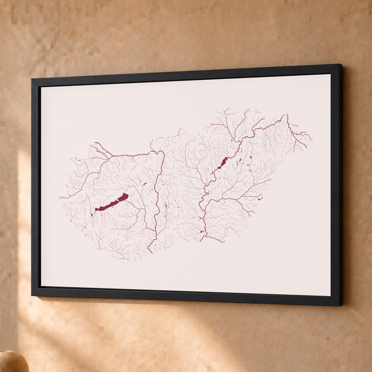 Beautiful Rivers — Hungria — Ameixa e rosé, Fine art emoldurado · 30 × 40 cm, Preto · Sem margem