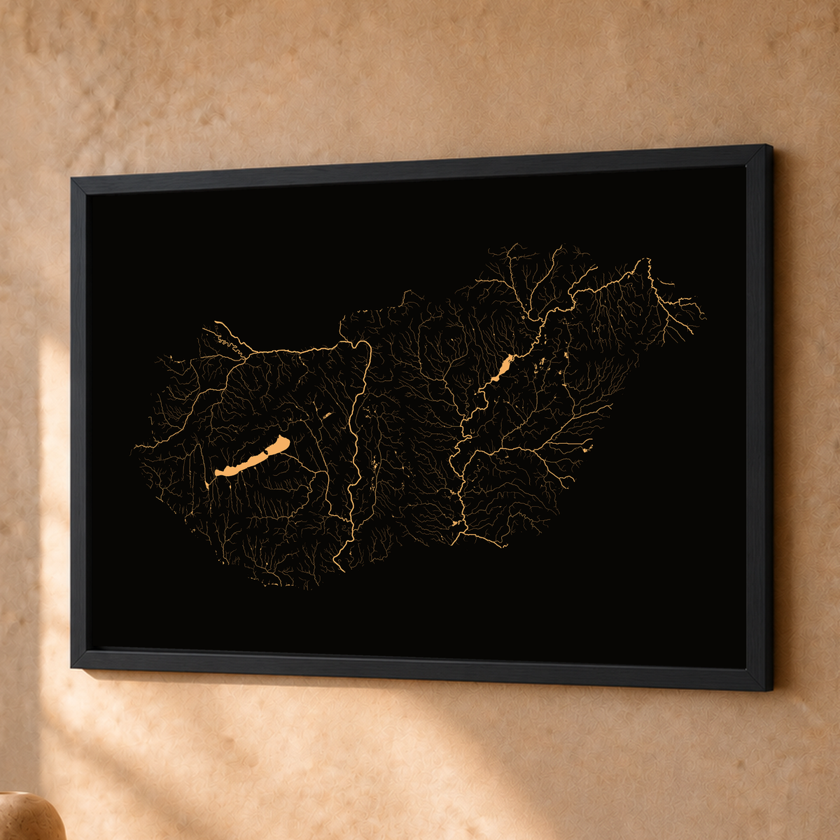Beautiful Rivers — Hungria — Cobre, Fine art emoldurado · 30 × 40 cm, Preto · Sem margem