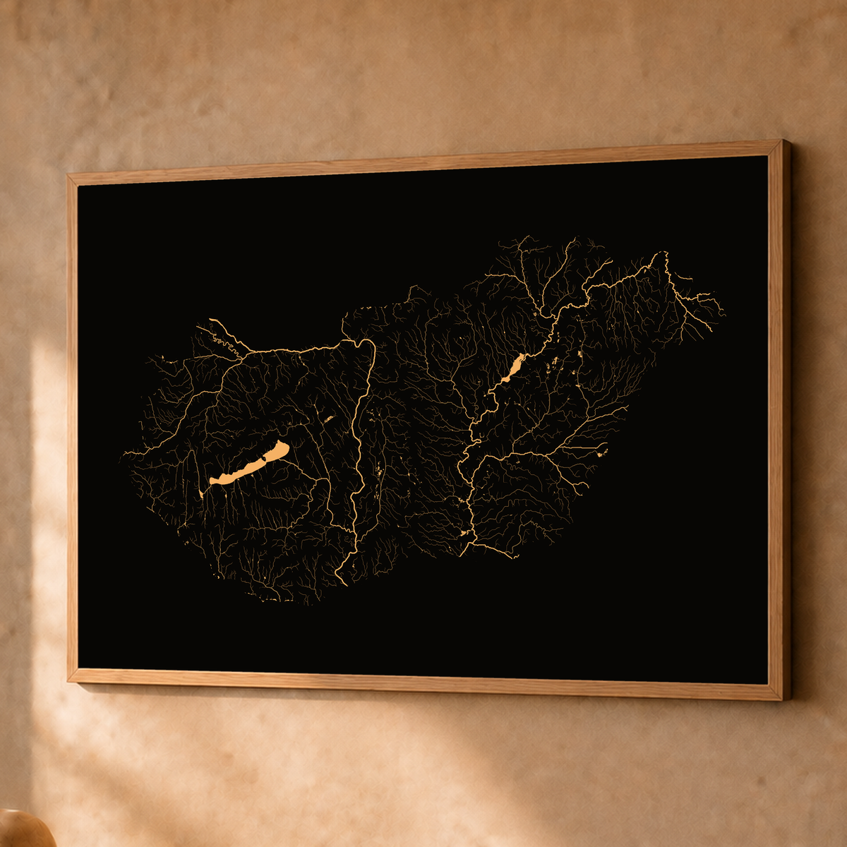 Beautiful Rivers — Hungria — Cobre, Fine art emoldurado · 60 × 80 cm, Natural · Sem margem