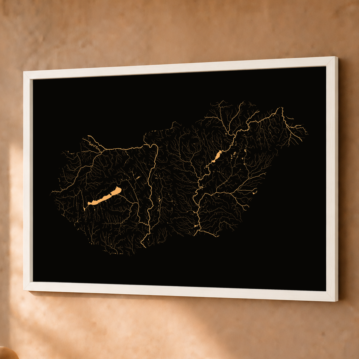 Beautiful Rivers — Hungria — Cobre, Fine art emoldurado · 60 × 80 cm, Branco · Sem margem