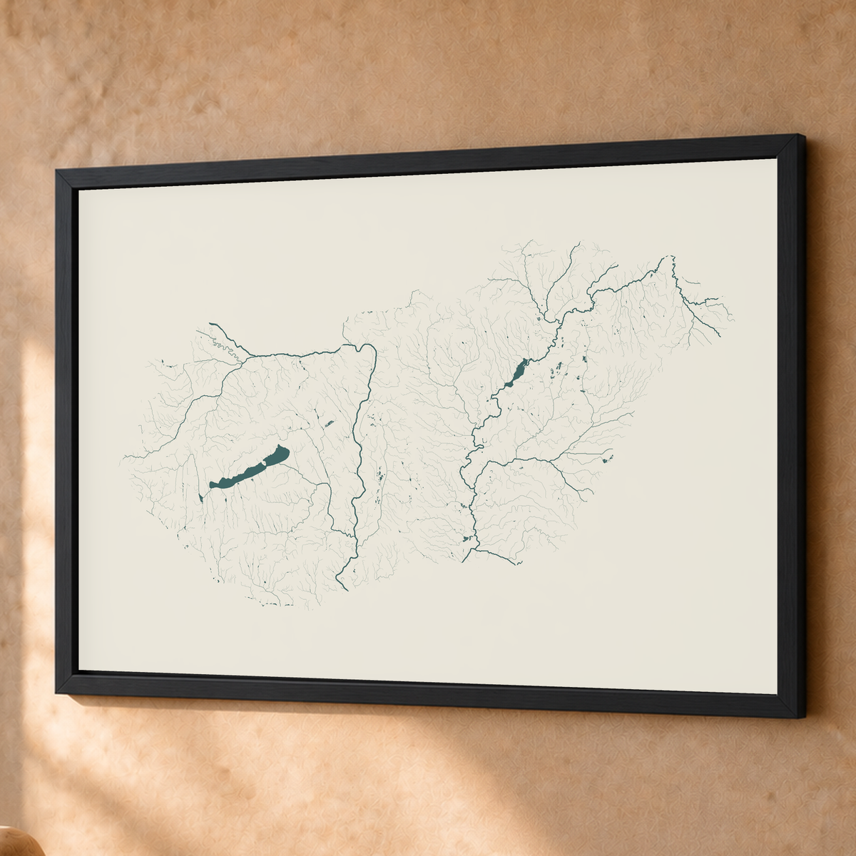 Beautiful Rivers — Hungria — Natural e luminosa, Fine art emoldurado · 60 × 80 cm, Preto · Sem margem