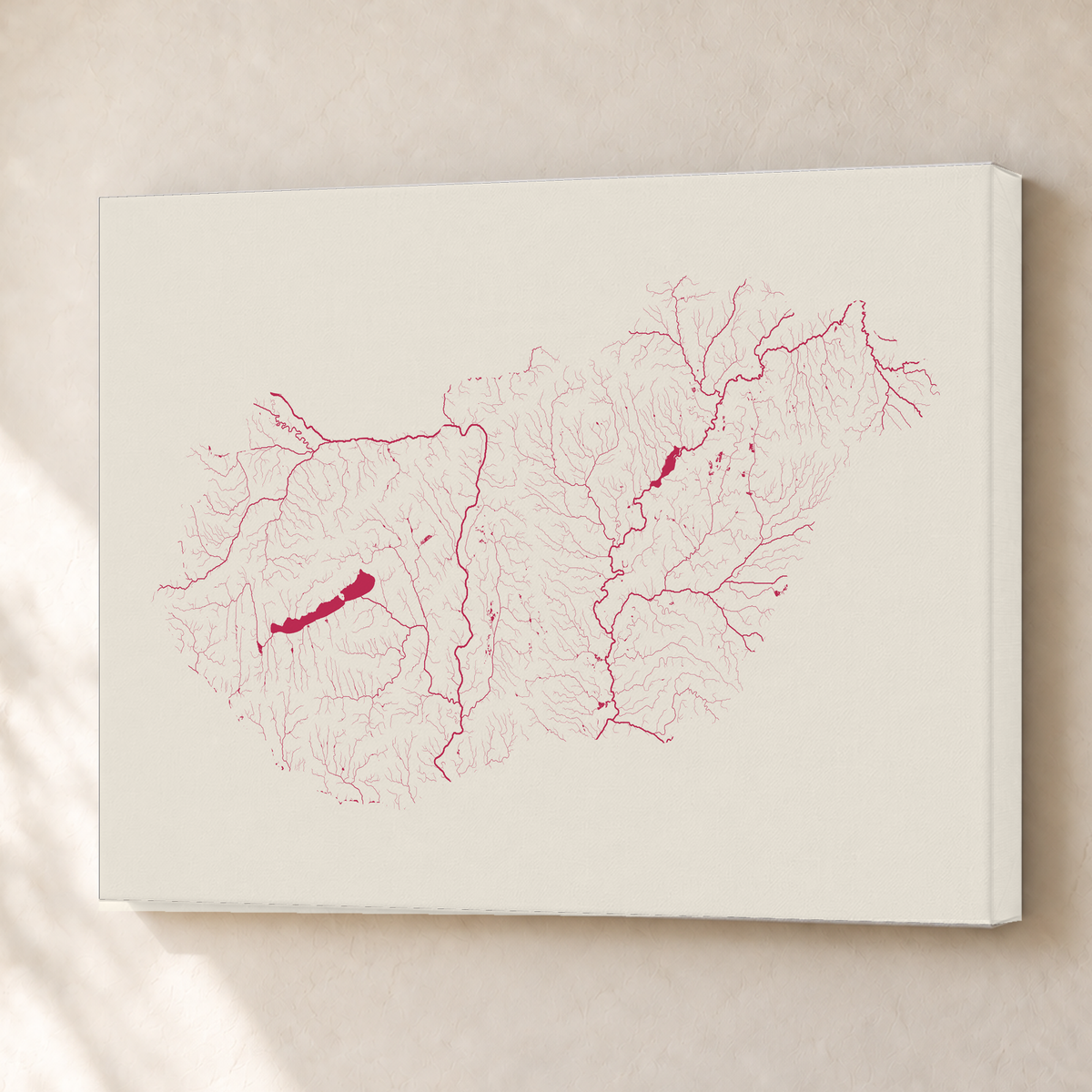 Beautiful Rivers — Hungria — Risografia, Canvas · 45 × 60 cm, Sem margem