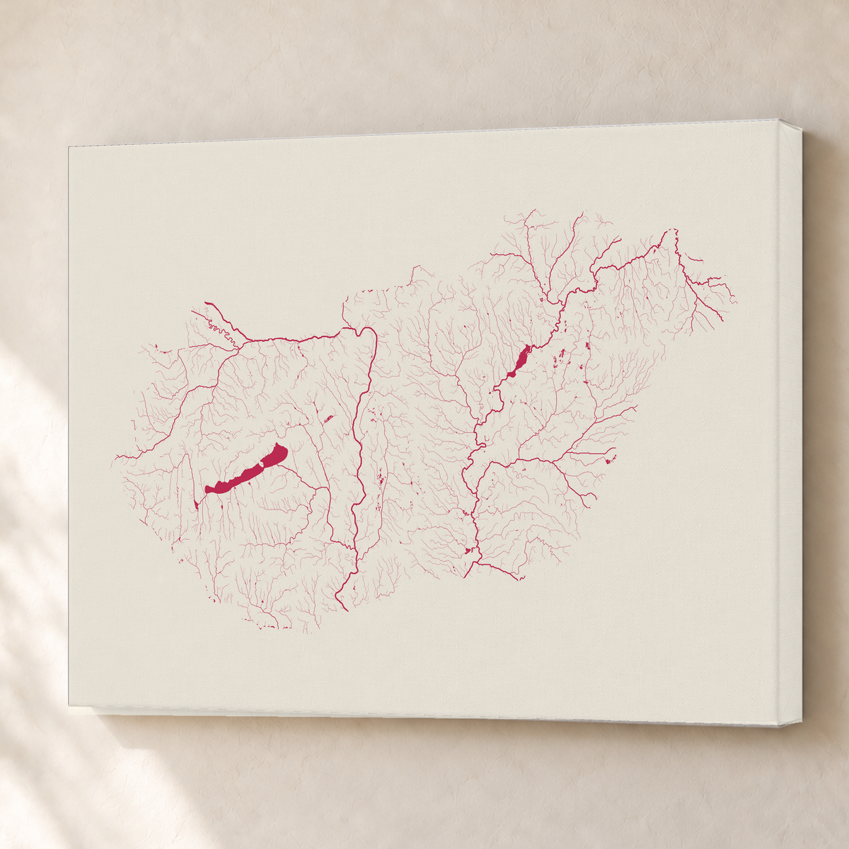 Beautiful Rivers — Hungria — Risografia, Canvas · 60 × 80 cm, Sem margem