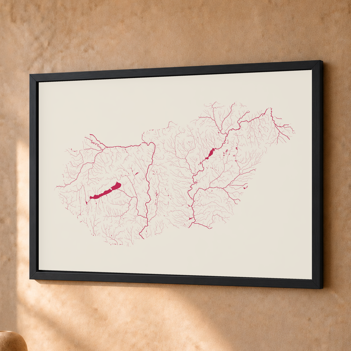 Beautiful Rivers — Hungria — Risografia, Fine art emoldurado · 30 × 40 cm, Preto · Sem margem