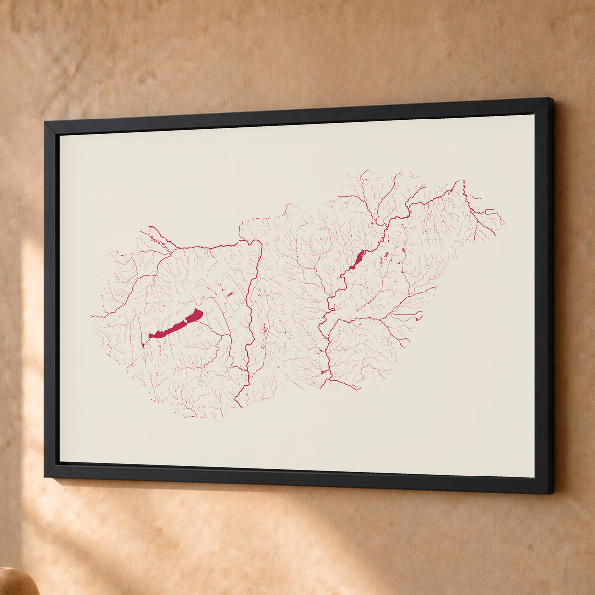Beautiful Rivers — Hungria — Risografia, Fine art emoldurado · 45 × 60 cm, Preto · Sem margem