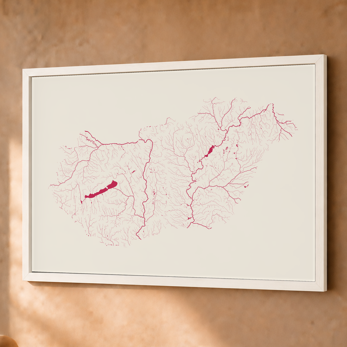 Beautiful Rivers — Hungria — Risografia, Fine art emoldurado · 60 × 80 cm, Branco · Sem margem