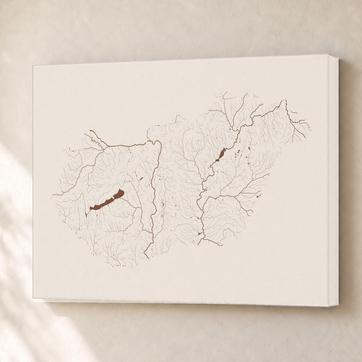 Beautiful Rivers — Hungria — Terracota e areia, Canvas · 45 × 60 cm, Sem margem
