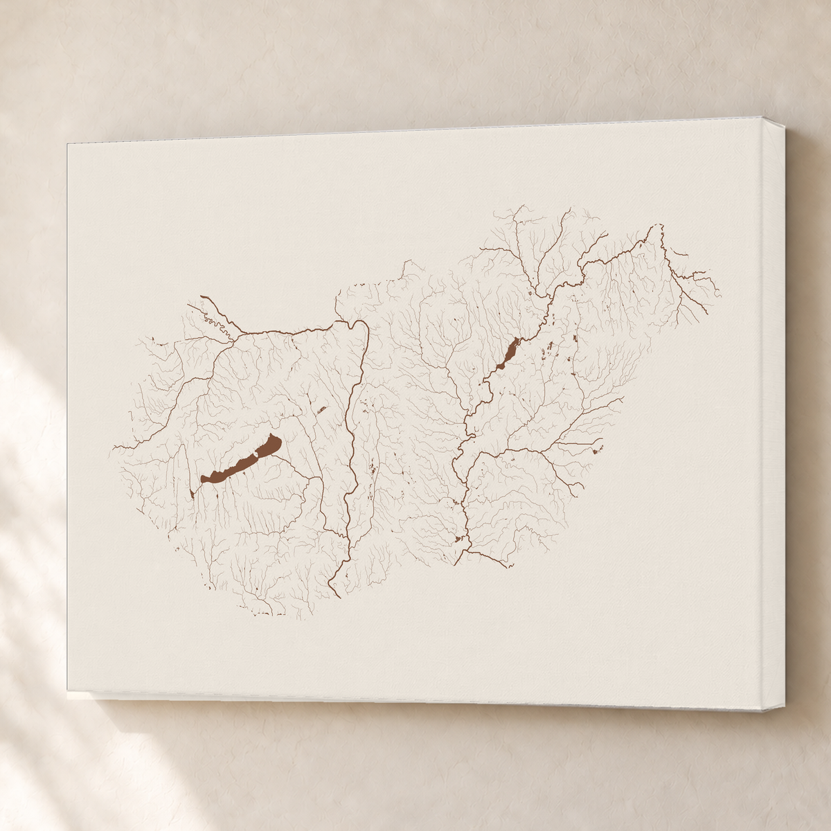 Beautiful Rivers — Hungria — Terracota e areia, Canvas · 60 × 80 cm, Sem margem