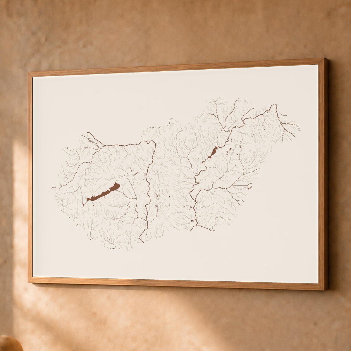 Beautiful Rivers — Hungria — Terracota e areia, Fine art emoldurado · 60 × 80 cm, Natural · Sem margem