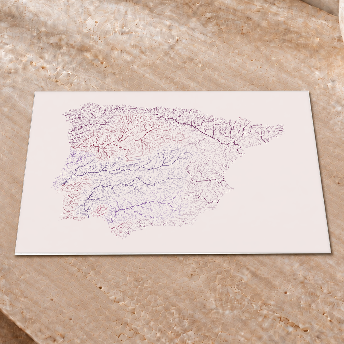 Beautiful Rivers — Península Ibérica — Ameixa e rosé, Impressão fine art · 30 × 40 cm, Sem margem