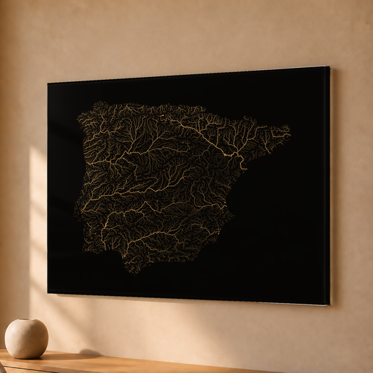 Beautiful Rivers — Península Ibérica — Cobre, Acrílico · 30 × 40 cm, Sem margem