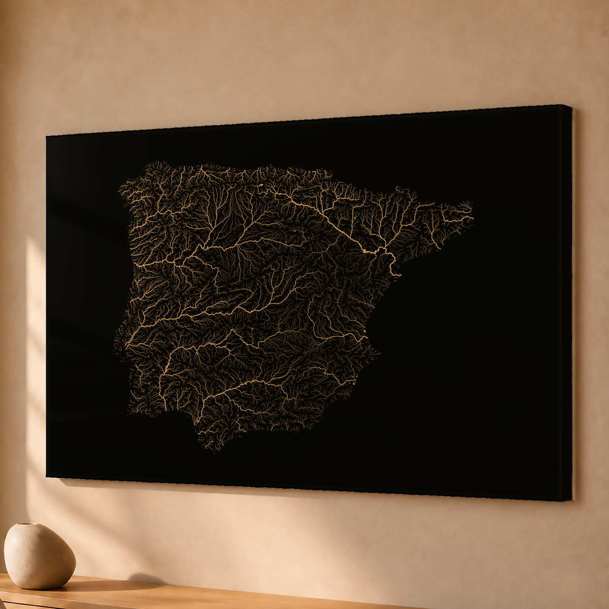 Beautiful Rivers — Península Ibérica — Cobre, Acrílico · 40 × 60 cm, Sem margem