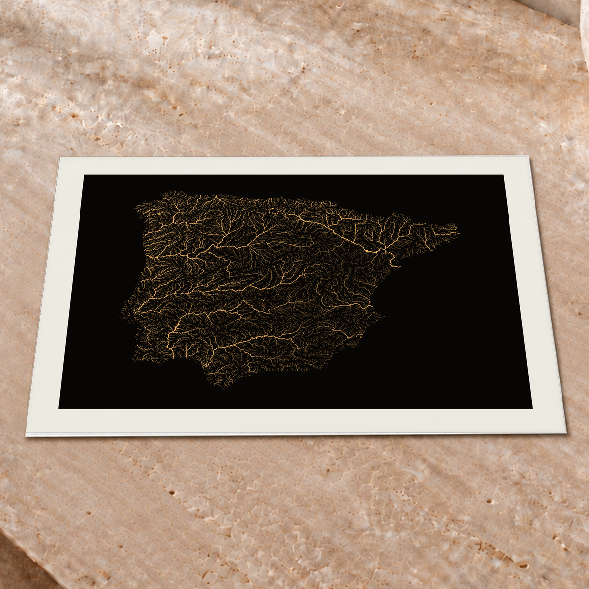 Beautiful Rivers — Península Ibérica — Cobre, Impressão fine art · 30 × 40 cm, Margem branca