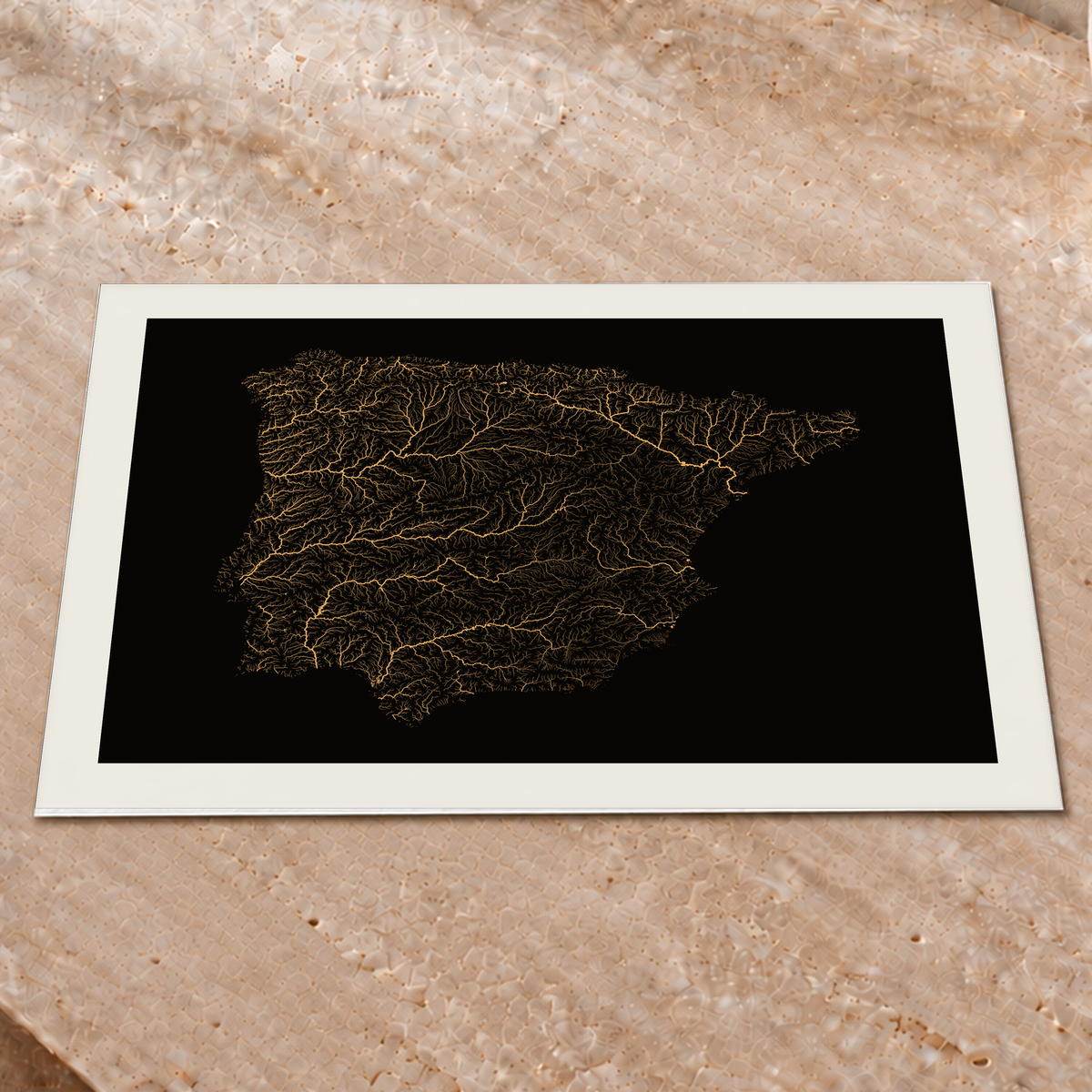 Beautiful Rivers — Península Ibérica — Cobre, Impressão fine art · 45 × 60 cm, Margem branca