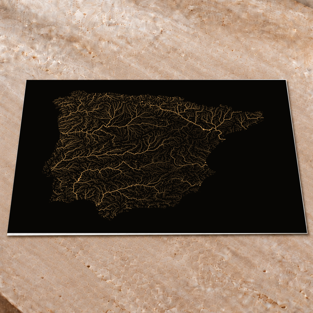 Beautiful Rivers — Península Ibérica — Cobre, Impressão fine art · 60 × 80 cm, Sem margem