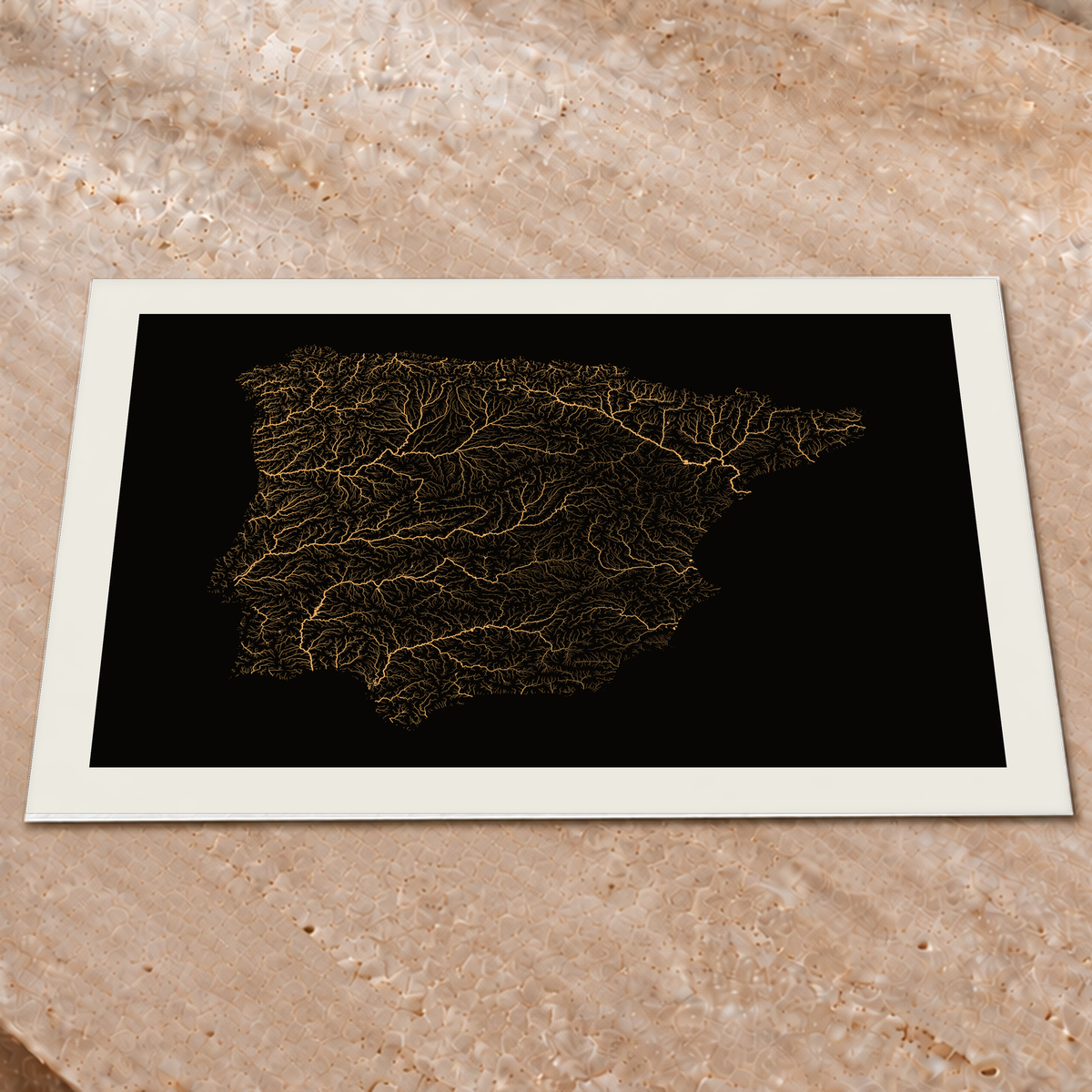 Beautiful Rivers — Península Ibérica — Cobre, Impressão fine art · 60 × 80 cm, Margem branca