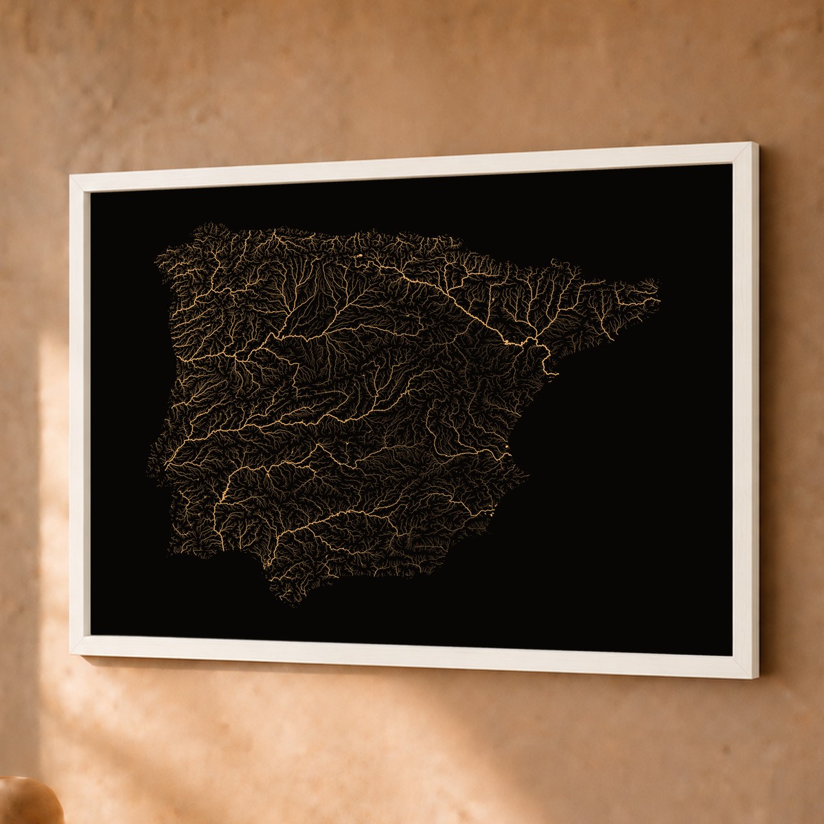 Beautiful Rivers — Península Ibérica — Cobre, Fine art emoldurado · 30 × 40 cm, Branco · Sem margem