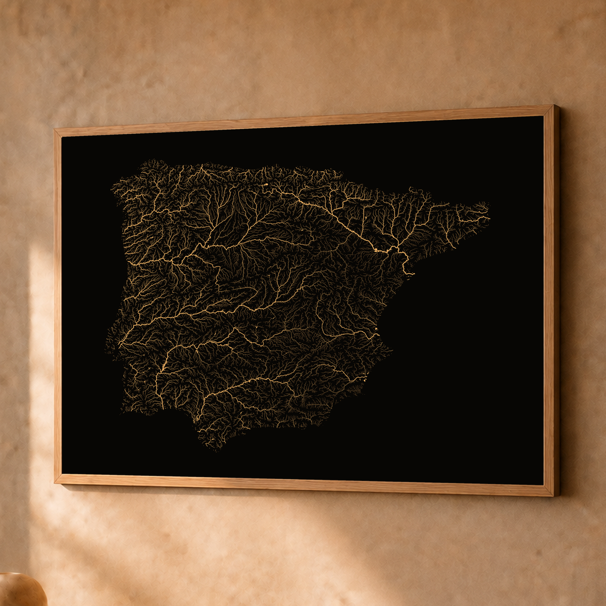Beautiful Rivers — Península Ibérica — Cobre, Fine art emoldurado · 45 × 60 cm, Natural · Sem margem