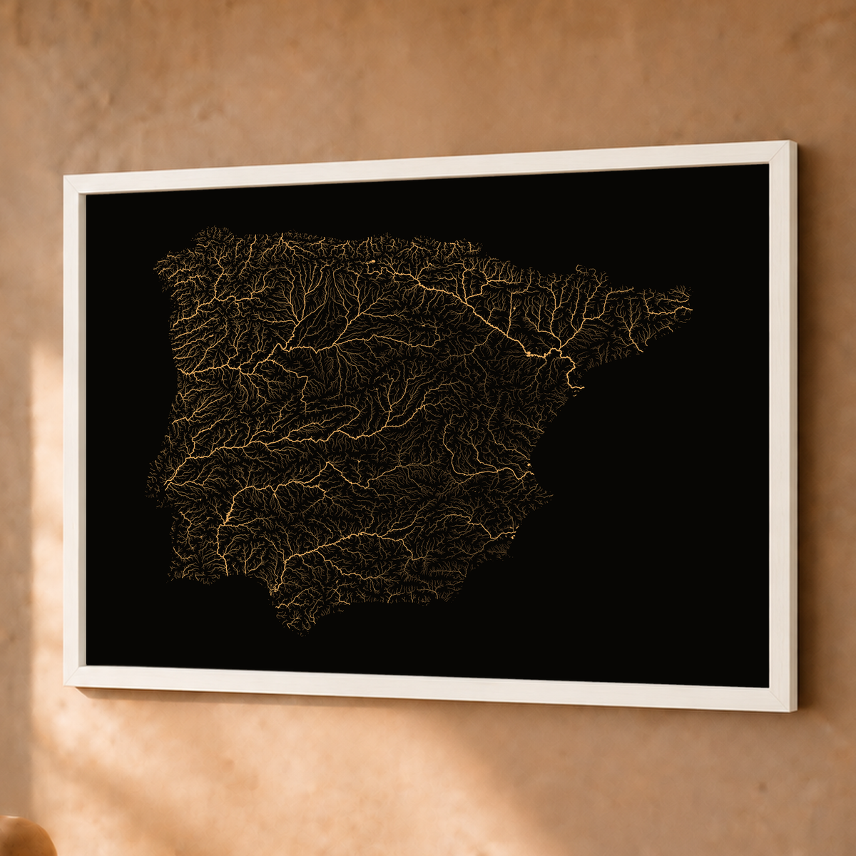 Beautiful Rivers — Península Ibérica — Cobre, Fine art emoldurado · 45 × 60 cm, Branco · Sem margem