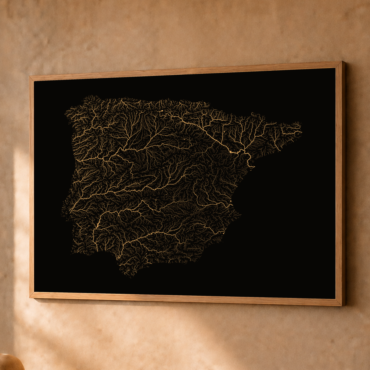 Beautiful Rivers — Península Ibérica — Cobre, Fine art emoldurado · 60 × 80 cm, Natural · Sem margem