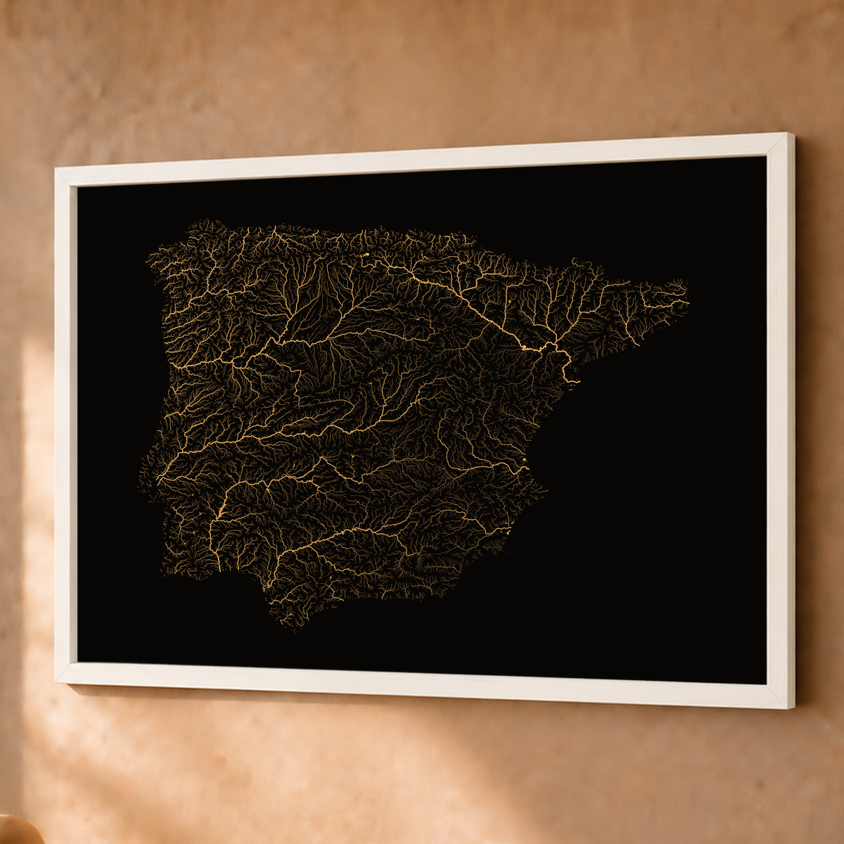 Beautiful Rivers — Península Ibérica — Cobre, Fine art emoldurado · 60 × 80 cm, Branco · Sem margem