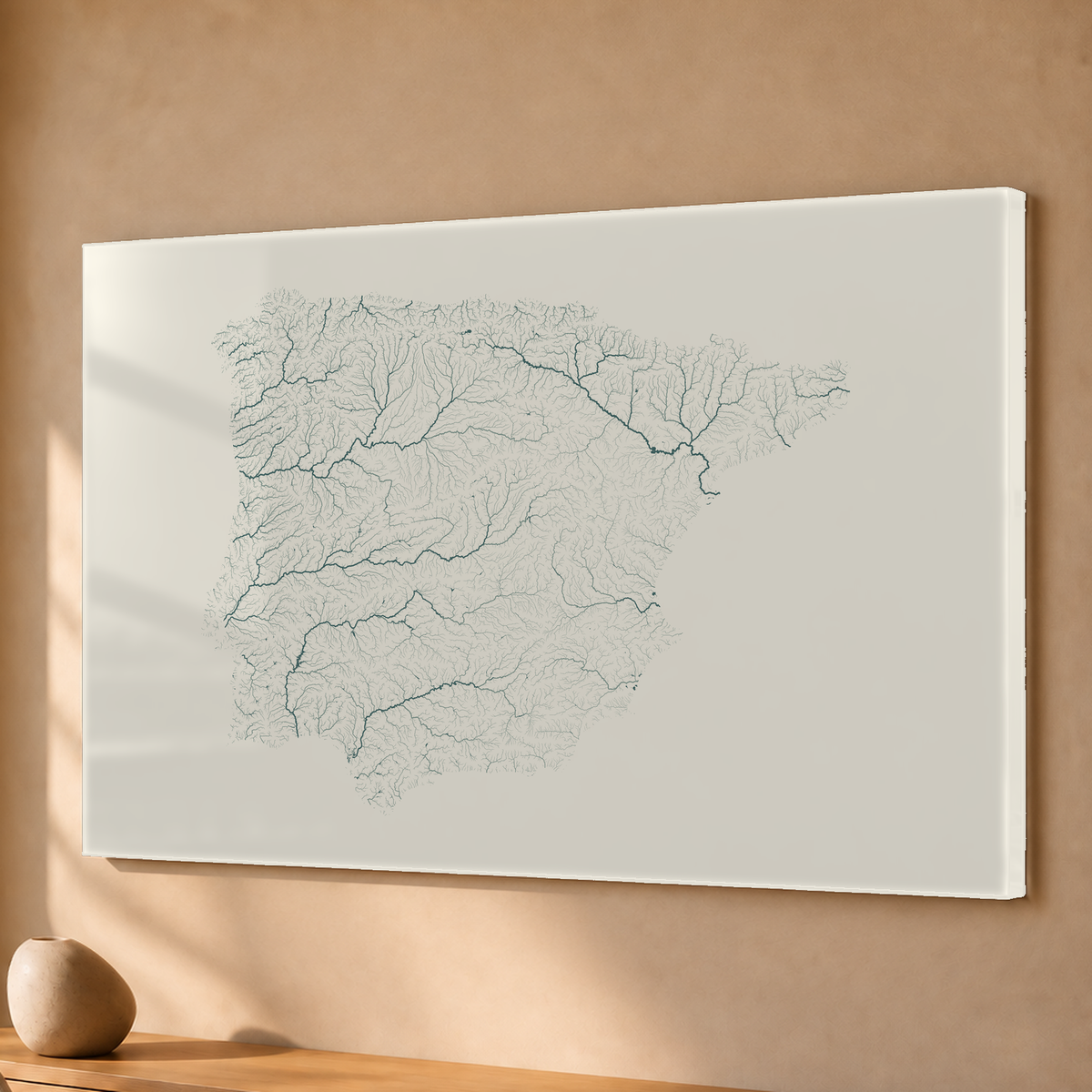 Beautiful Rivers — Península Ibérica — Natural e luminosa, Acrílico · 40 × 60 cm, Sem margem