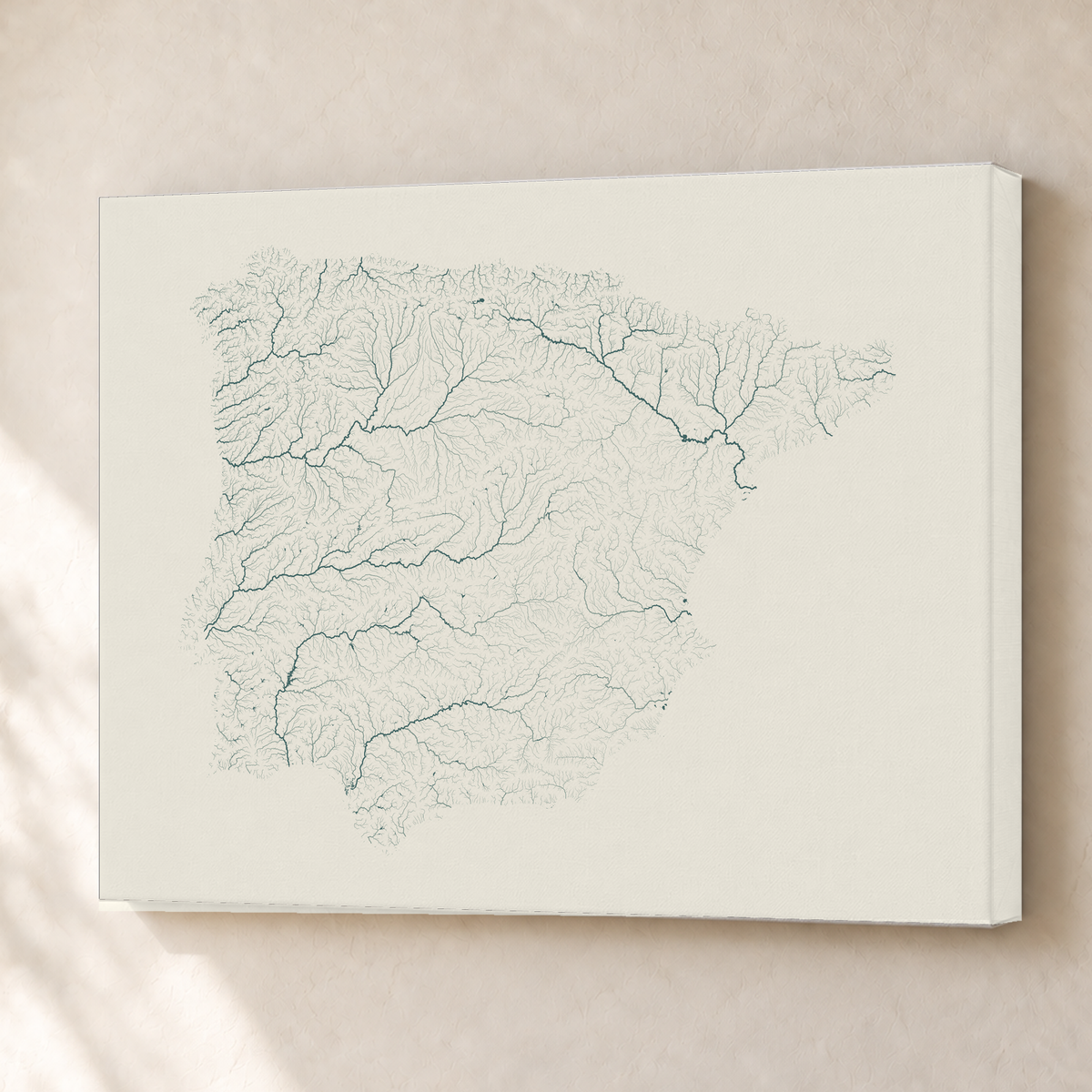 Beautiful Rivers — Península Ibérica — Natural e luminosa, Canvas · 45 × 60 cm, Sem margem