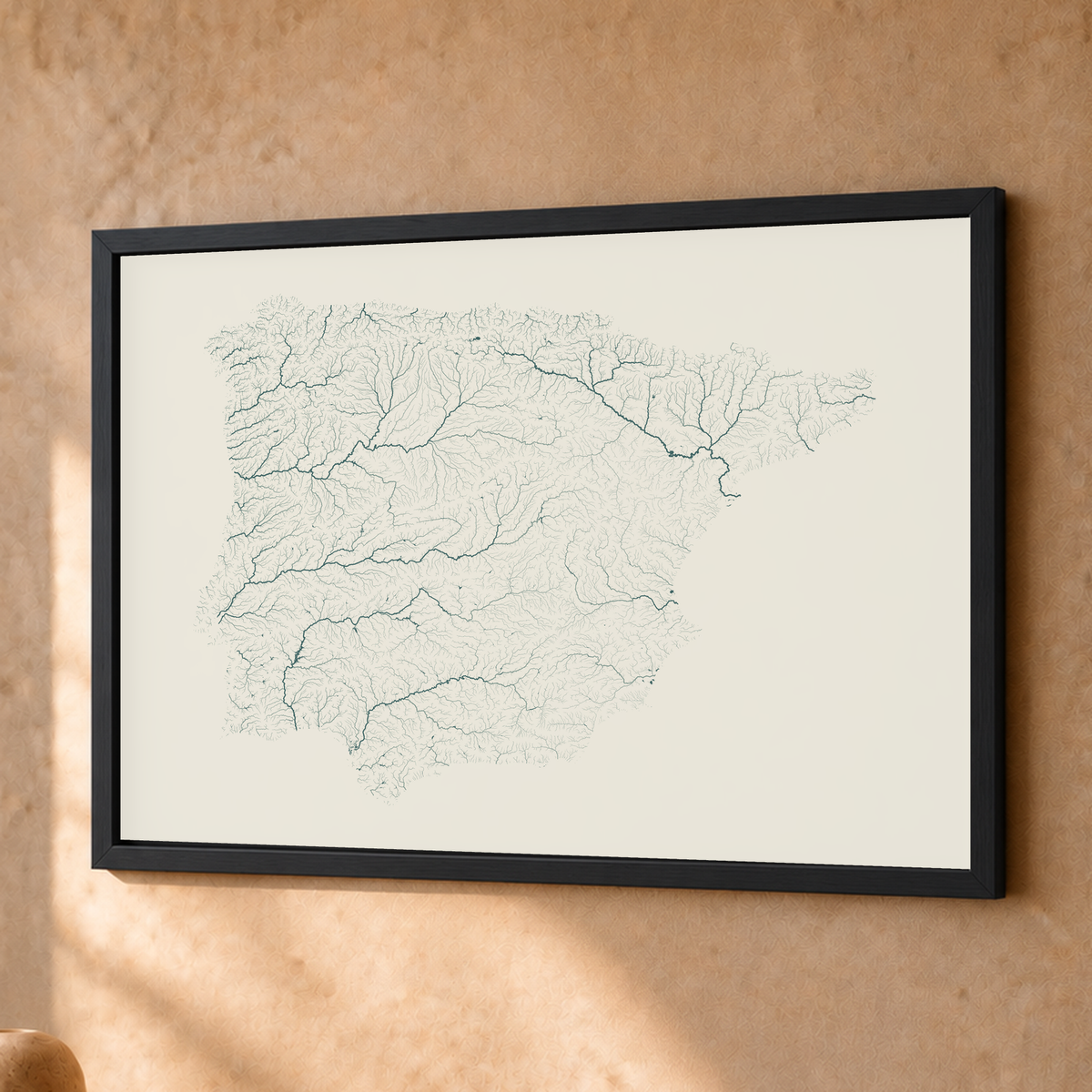 Beautiful Rivers — Península Ibérica — Natural e luminosa, Fine art emoldurado · 30 × 40 cm, Preto · Sem margem