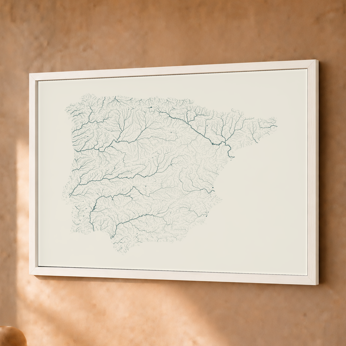 Beautiful Rivers — Península Ibérica — Natural e luminosa, Fine art emoldurado · 30 × 40 cm, Branco · Sem margem