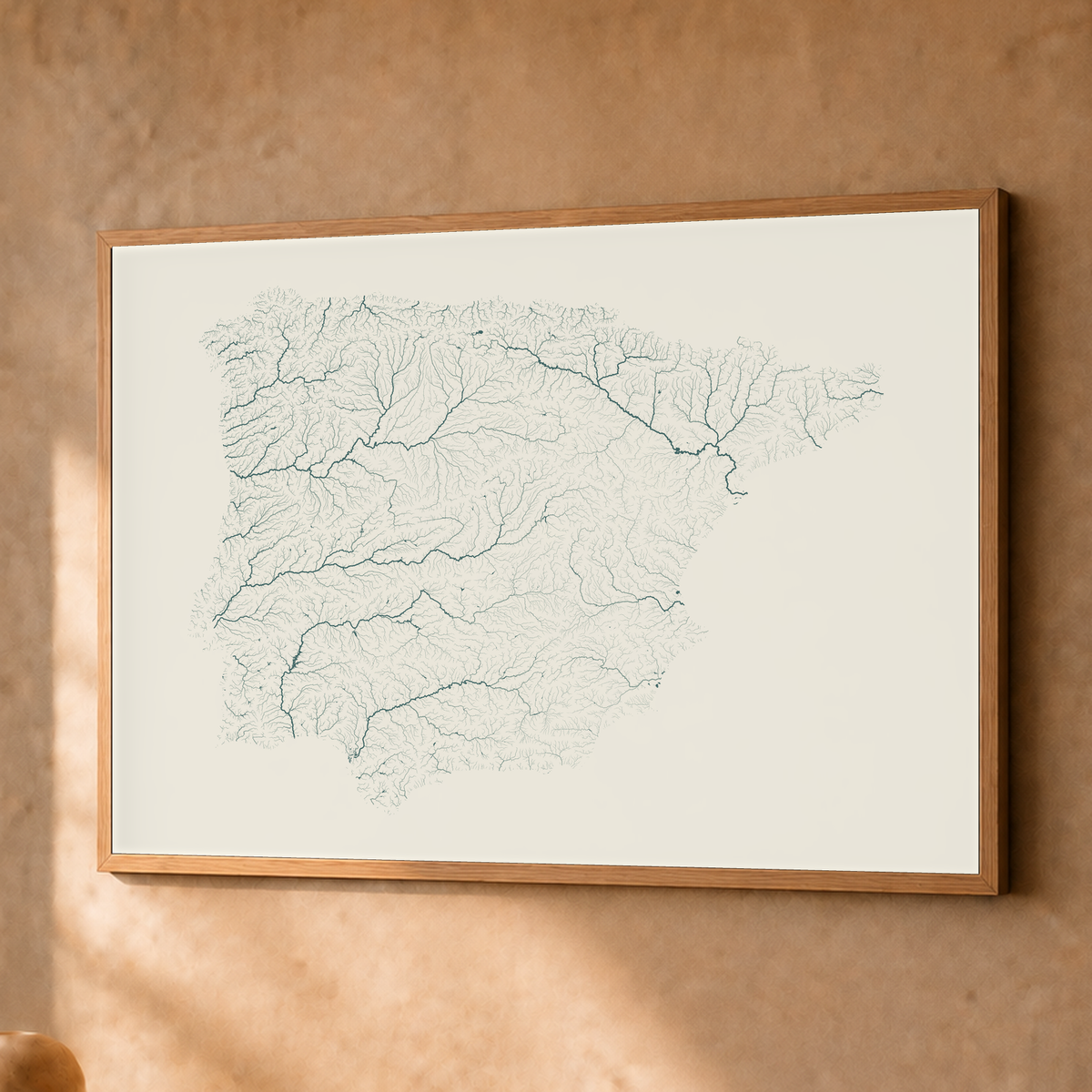 Beautiful Rivers — Península Ibérica — Natural e luminosa, Fine art emoldurado · 45 × 60 cm, Natural · Sem margem