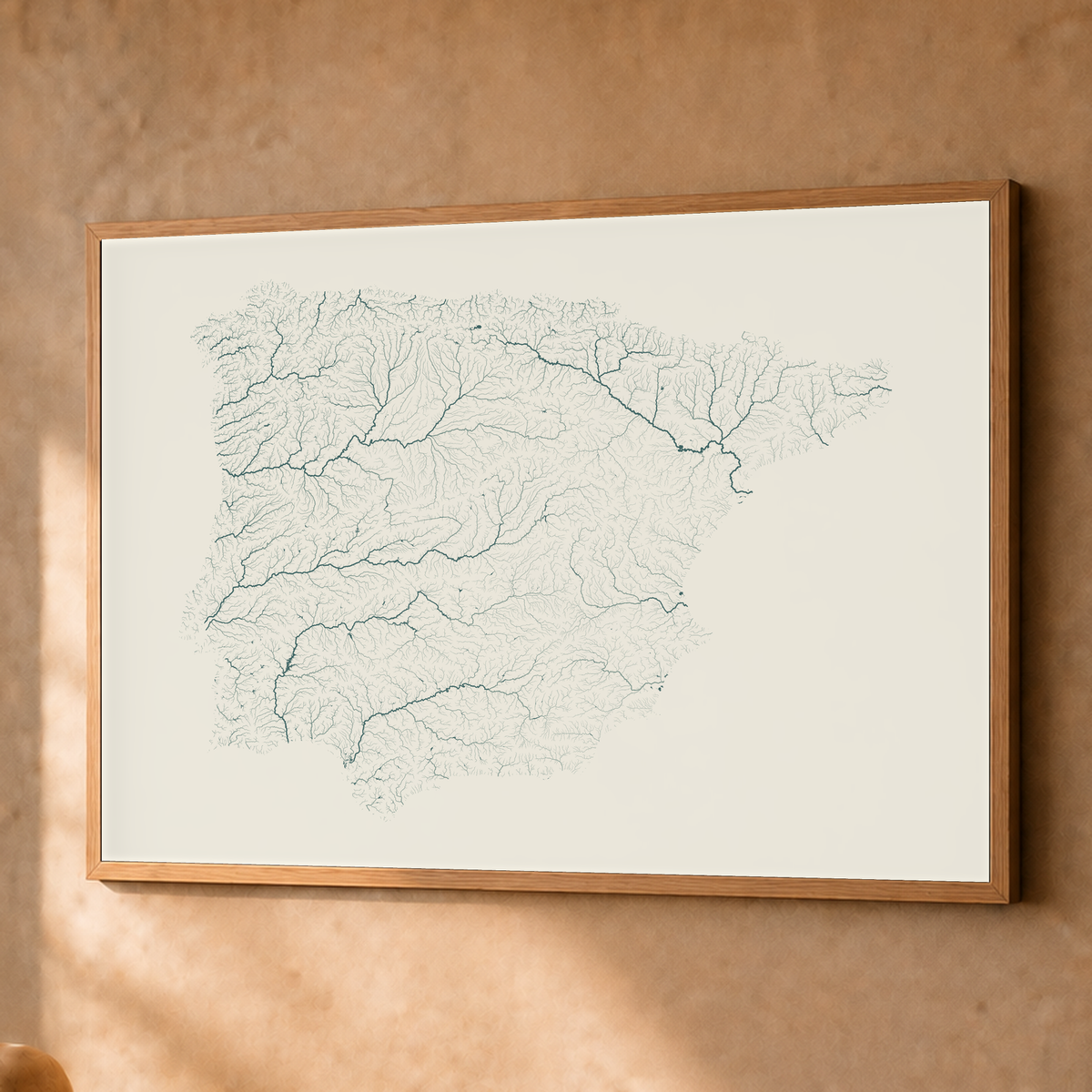 Beautiful Rivers — Península Ibérica — Natural e luminosa, Fine art emoldurado · 60 × 80 cm, Natural · Sem margem
