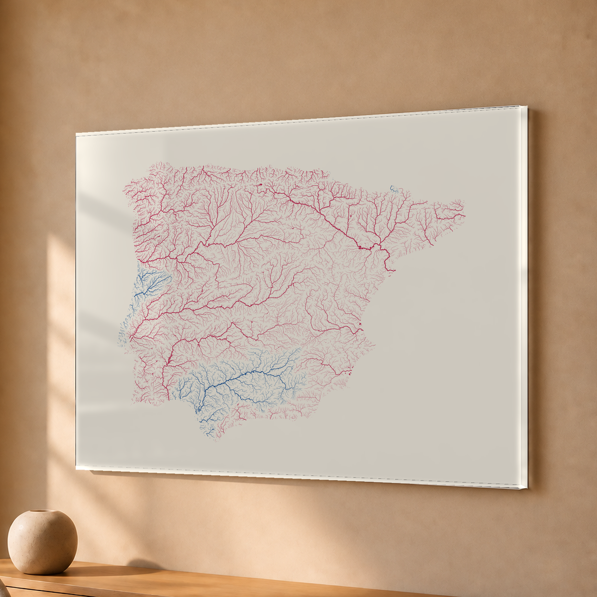 Beautiful Rivers — Península Ibérica — Risografia, Acrílico · 30 × 40 cm, Sem margem