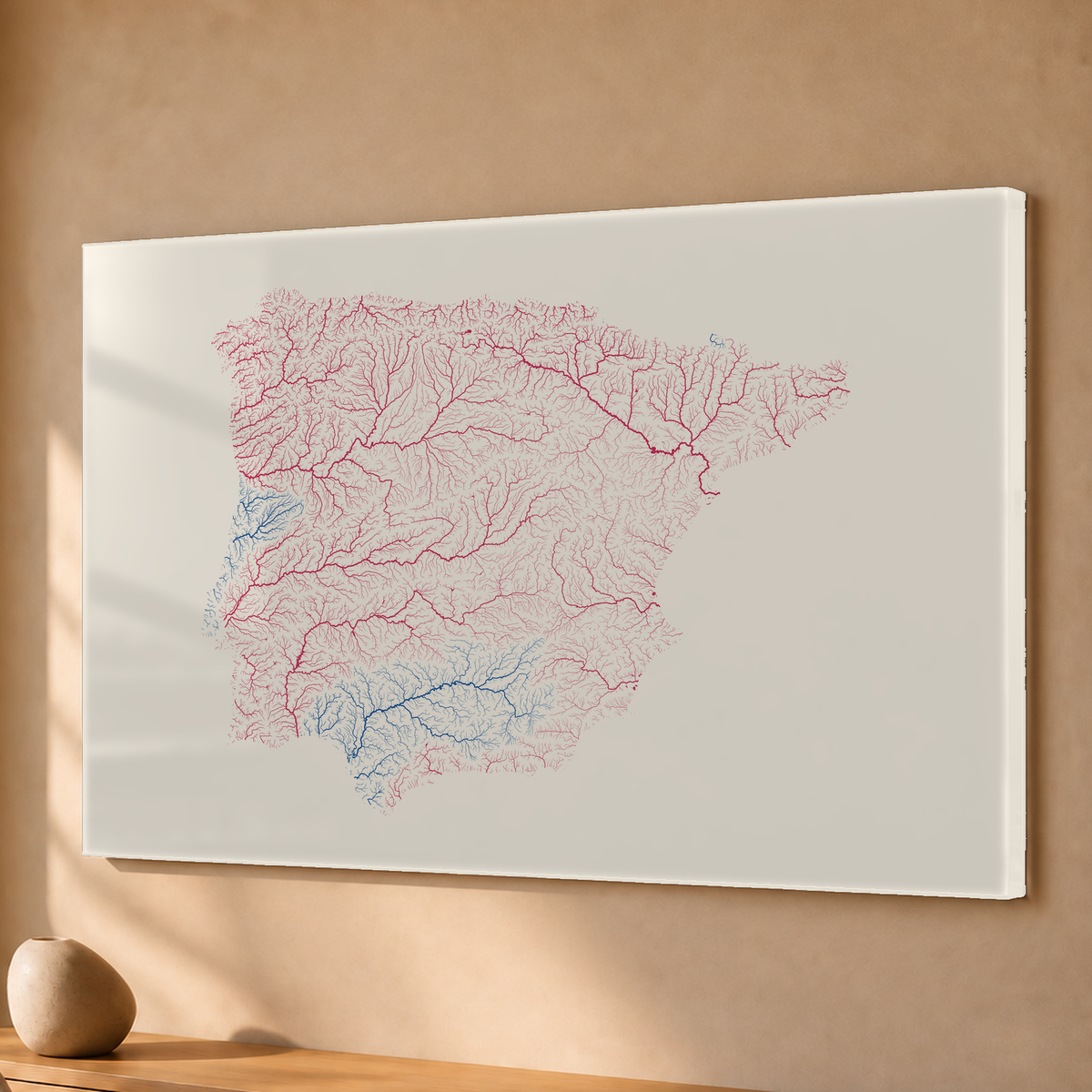 Beautiful Rivers — Península Ibérica — Risografia, Acrílico · 40 × 60 cm, Sem margem