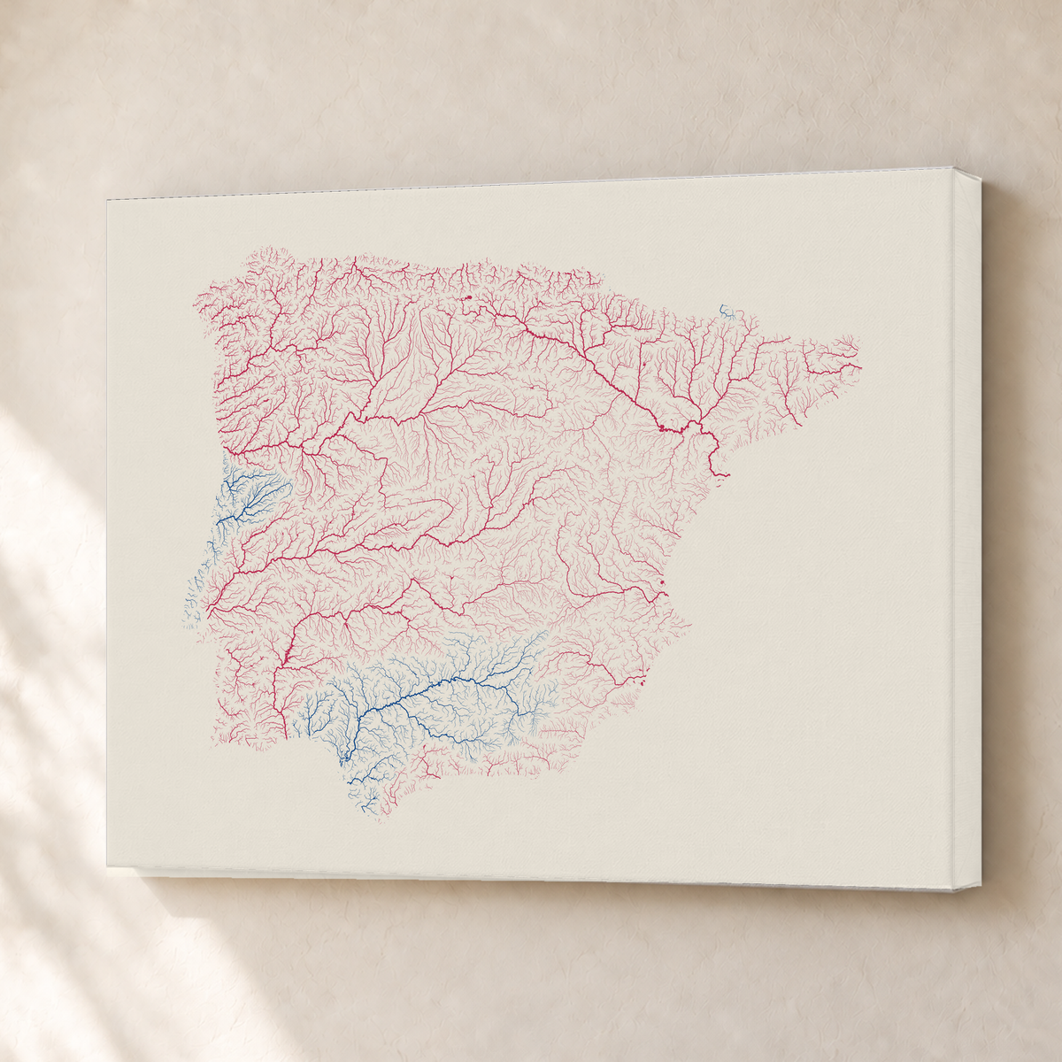 Beautiful Rivers — Península Ibérica — Risografia, Canvas · 30 × 40 cm, Sem margem