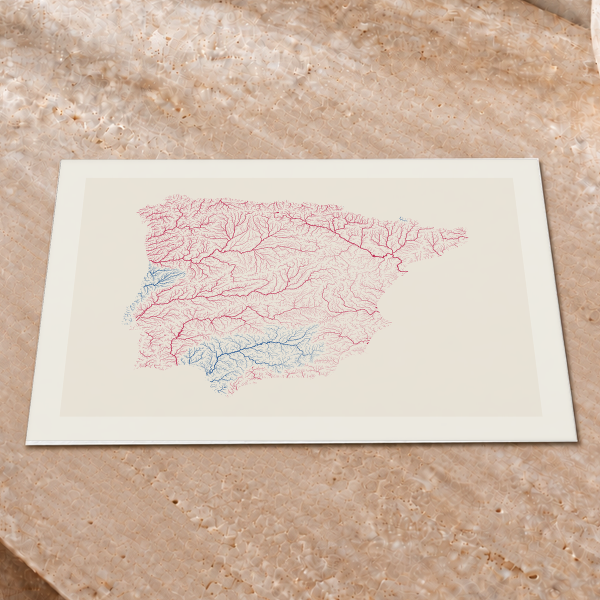 Beautiful Rivers — Península Ibérica — Risografia, Impressão fine art · 30 × 40 cm, Margem branca