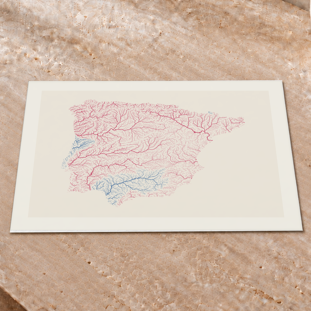 Beautiful Rivers — Península Ibérica — Risografia, Impressão fine art · 45 × 60 cm, Margem branca