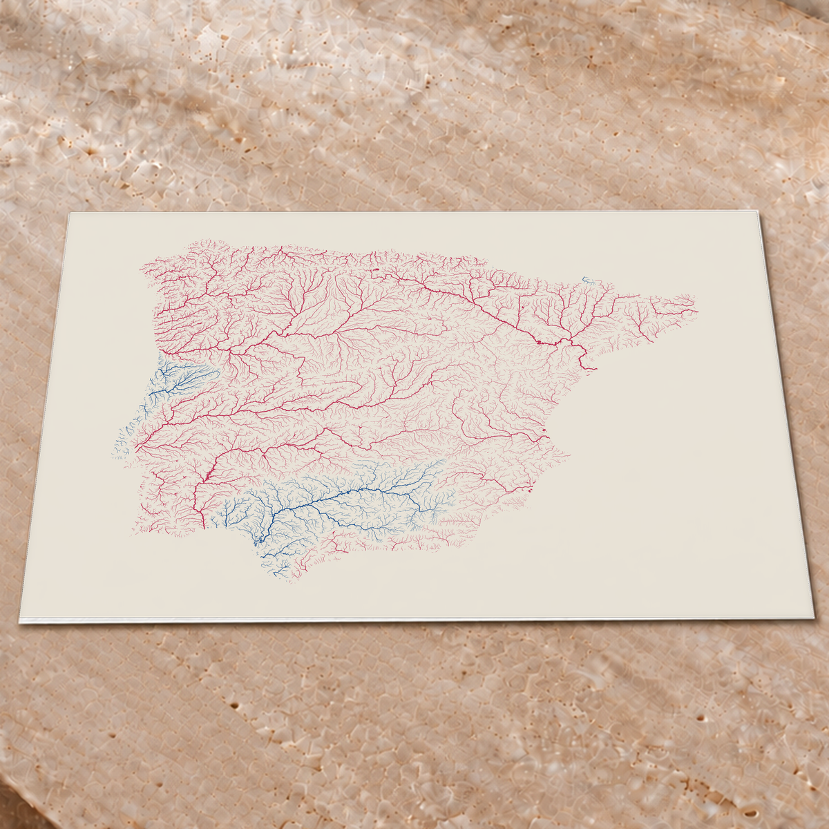 Beautiful Rivers — Península Ibérica — Risografia, Impressão fine art · 60 × 80 cm, Sem margem