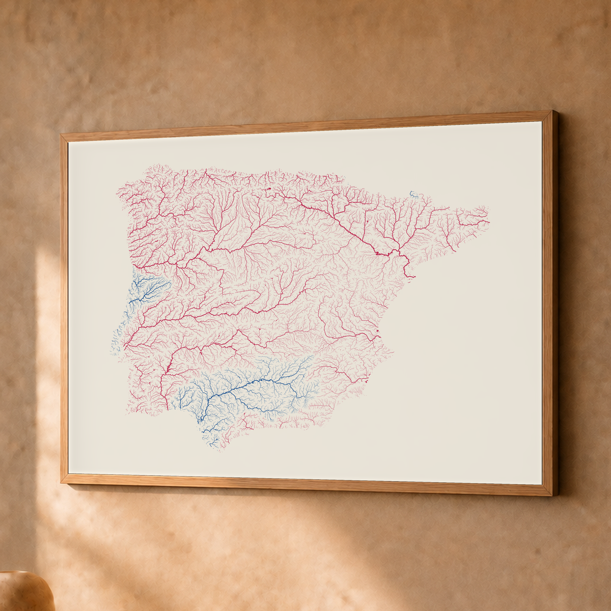 Beautiful Rivers — Península Ibérica — Risografia, Fine art emoldurado · 30 × 40 cm, Natural · Sem margem