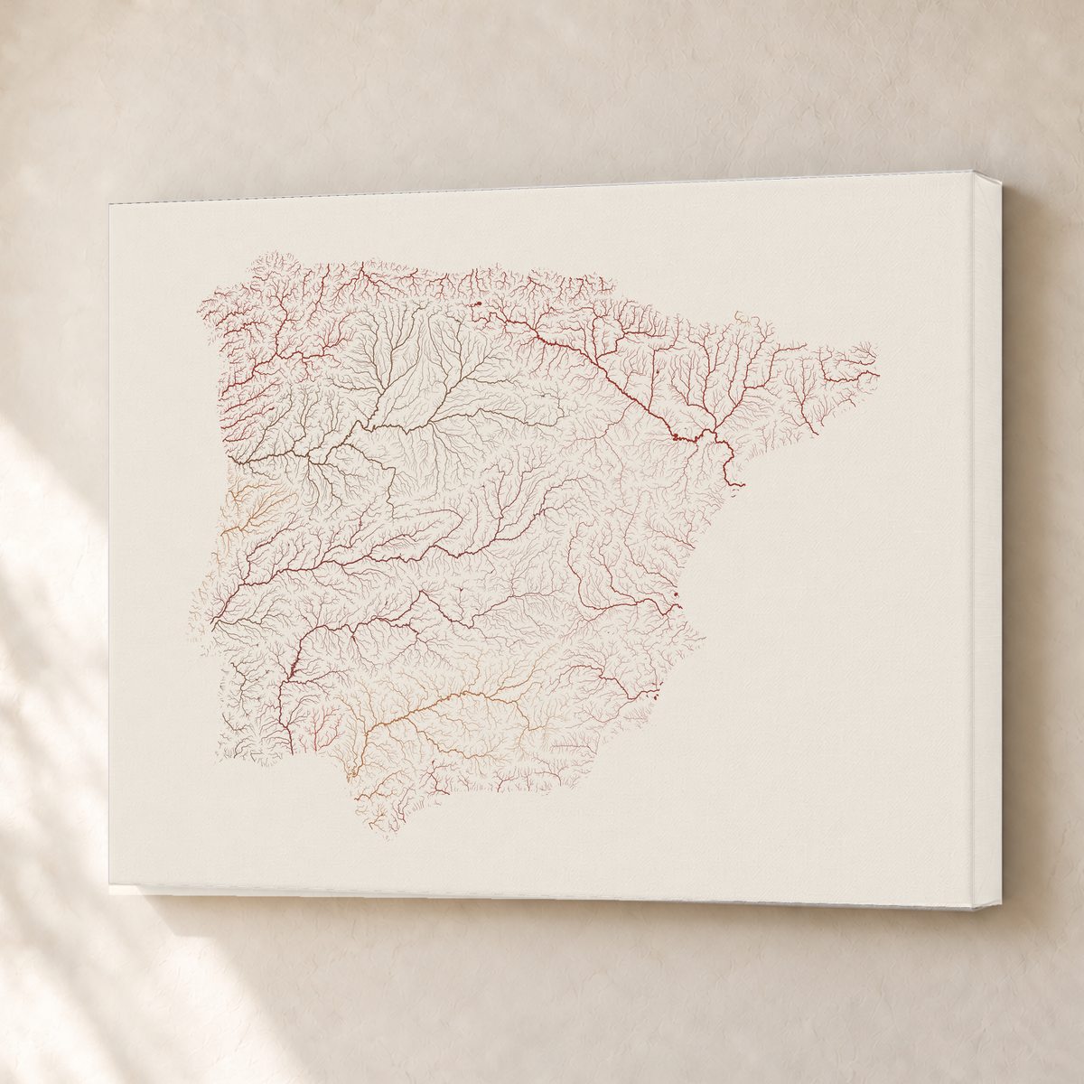 Beautiful Rivers — Península Ibérica — Terracota e areia, Canvas · 30 × 40 cm, Sem margem