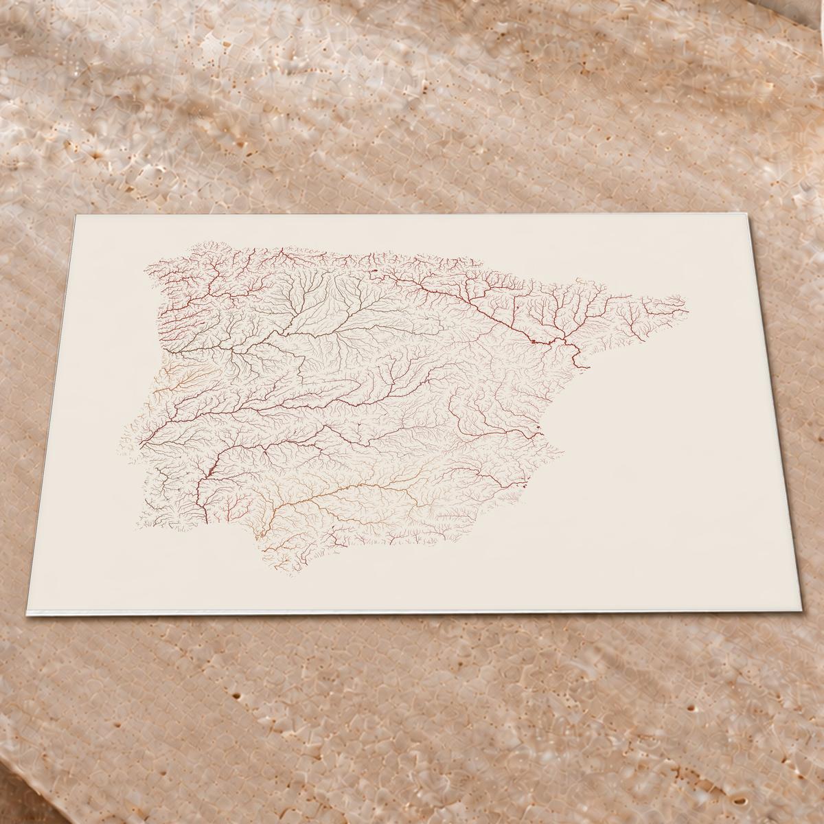 Beautiful Rivers — Península Ibérica — Terracota e areia, Impressão fine art · 45 × 60 cm, Sem margem