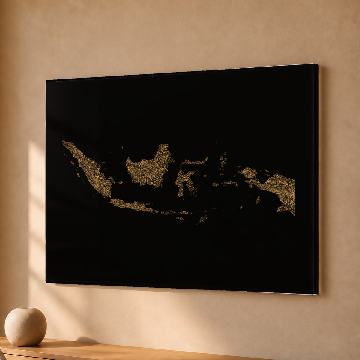 Quadro dos rios da Indonésia — Cobre, Sem margem — Acrílico — 4x3