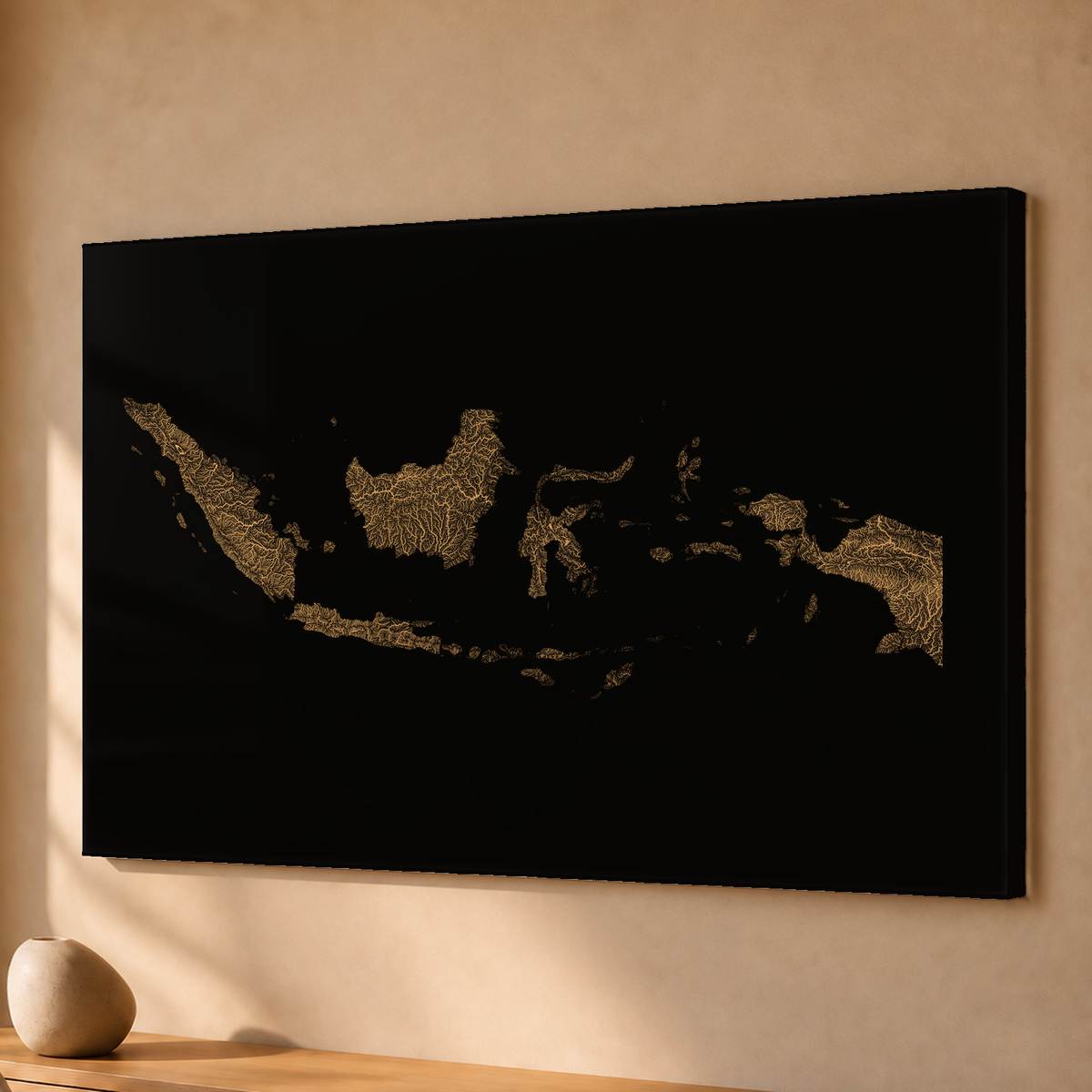 Quadro dos rios da Indonésia — Cobre, Sem margem — Acrílico — 3x2