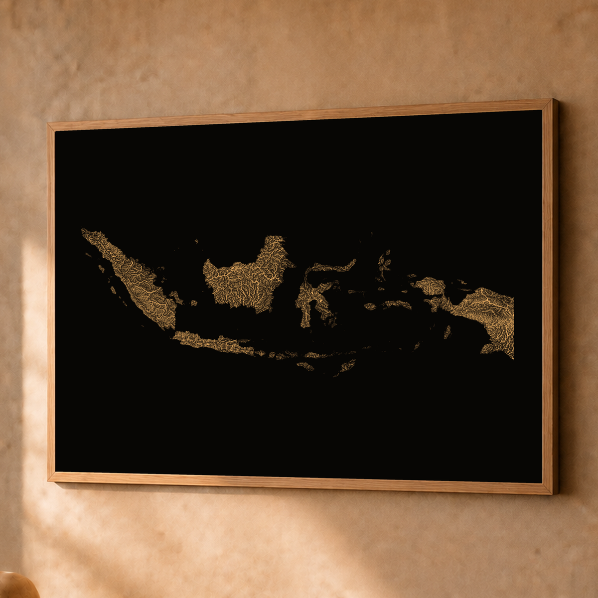 Quadro dos rios da Indonésia — Cobre, Natural · Sem margem — Fine art emoldurado — 4x3