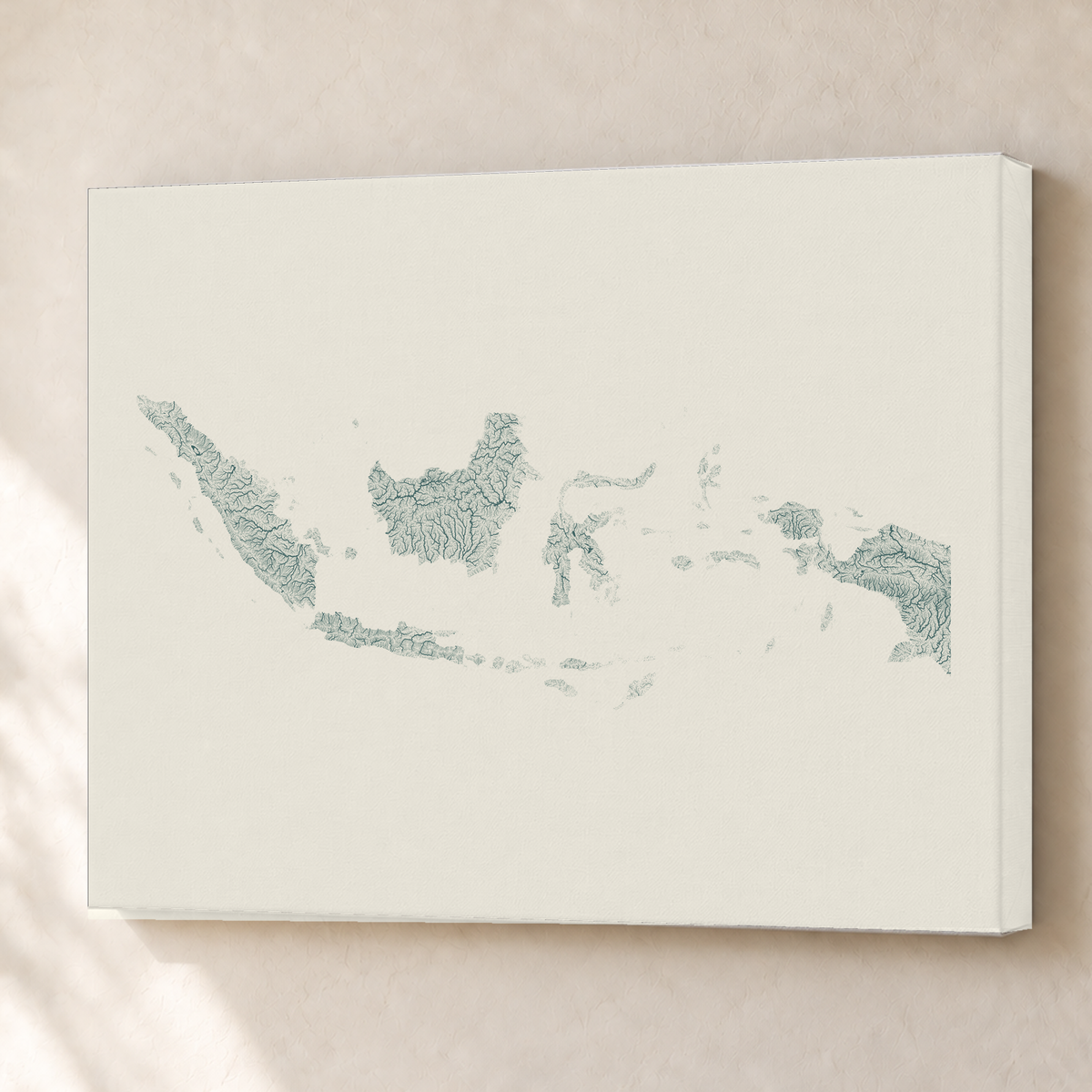Quadro dos rios da Indonésia — Natural e luminosa, Sem margem — Canvas — 4x3
